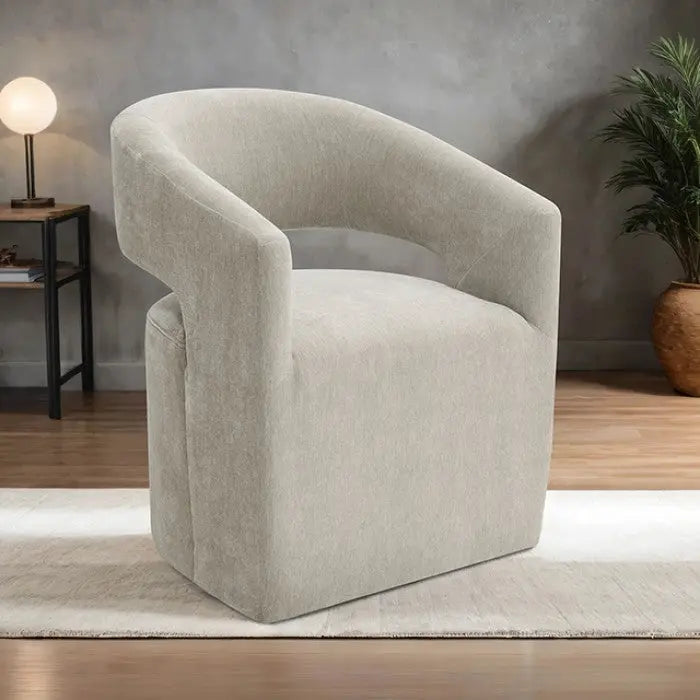 Roda Barrel Accent Chair with Casters – Taupe Denmark Home