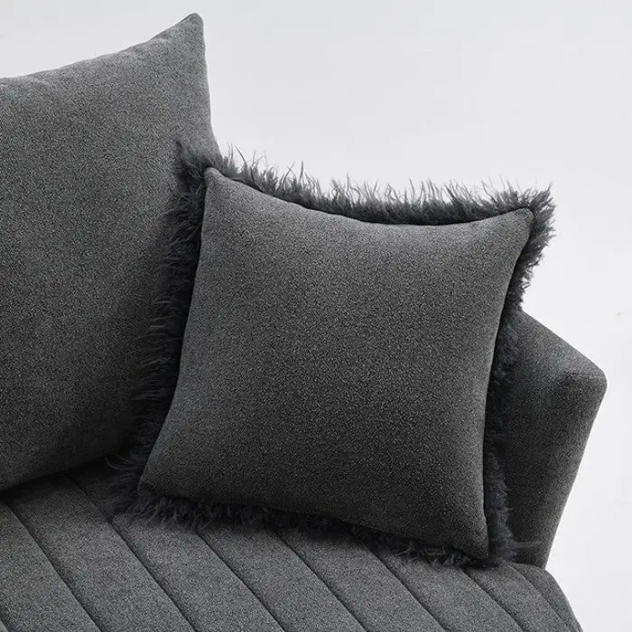 Valencia Channel Tufted Swivel Chair – Dark Gray with Vertical Tufting Denmark Home
