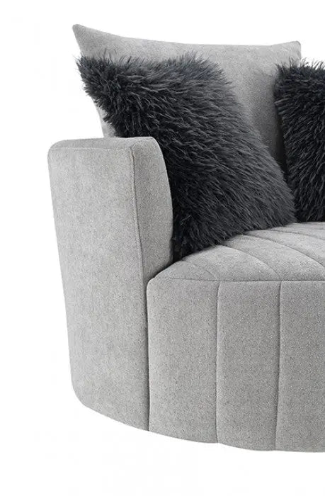 Valencia Channel Tufted Swivel Chair – Light Gray with Vertical Tufting Denmark Home