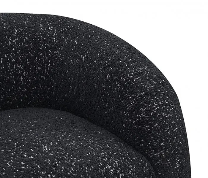 Vivante Swivel Chair – Black with Sculptural Pillow-like Back Denmark Home
