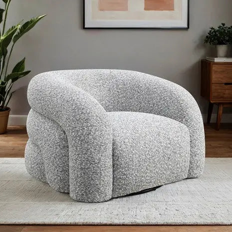 Vivante Swivel Chair – Gray with Sculptural Boucle Design Denmark Home