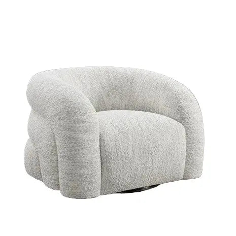 Vivante  Swivel Chair – Cotton White with Sculptural Pillow-like Back Denmark Home