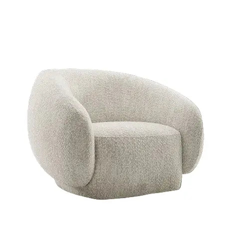 Kiva Swivel Chair – Beige with Rounded Sculptural Silhouette Denmark Home