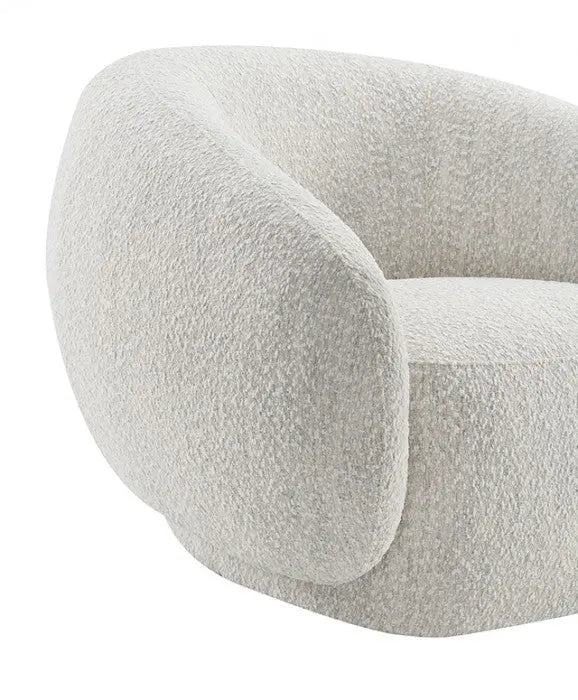 Kiva Swivel Chair – Beige with Rounded Sculptural Silhouette Denmark Home