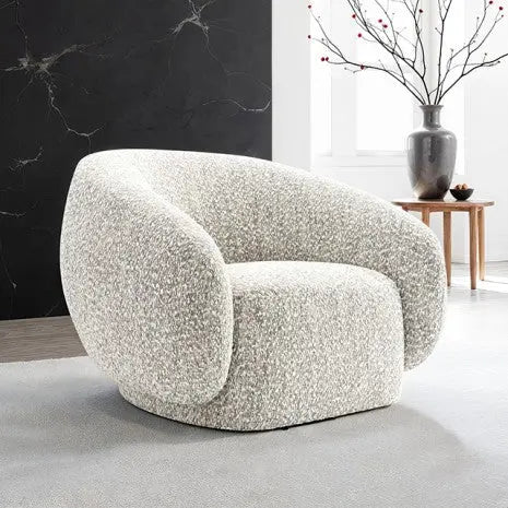 Kiva Swivel Chair – Brown with Rounded Sculptural Silhouette Denmark Home