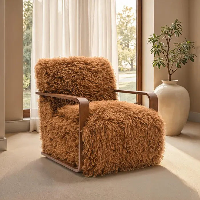 Ezra Accent Chair – Camel Brown Fabric Denmark Home