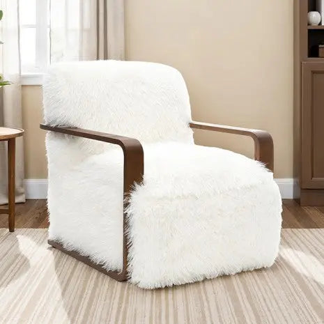 Ezra Accent Chair – White Fabric Denmark Home