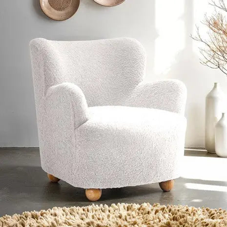Skarne Accent Chair – White Fabric Denmark Home