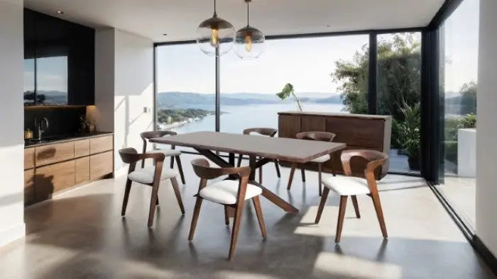 Kael Dining Table – Rich Walnut Solid Wood with Integrated Storage Denmark Home