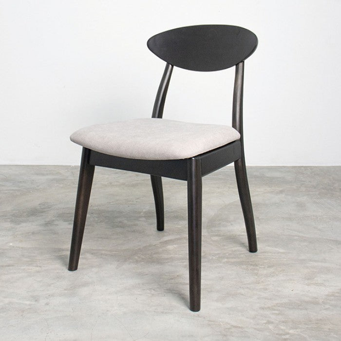 Oskar Dining Side Chair – Black Wenge with Upholstered Seat