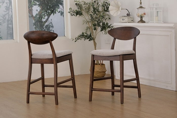 Valen Counter Height Dining Chair – Rich Walnut (Set of 2)