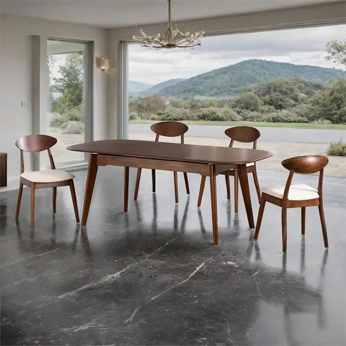 Ivarn 5-Piece Extendable Dining Set – Rich Walnut Denmark Home