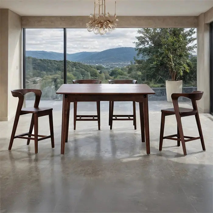 Halvar 5-Piece Counter-Height Dining Set – Rich Walnut Denmark Home