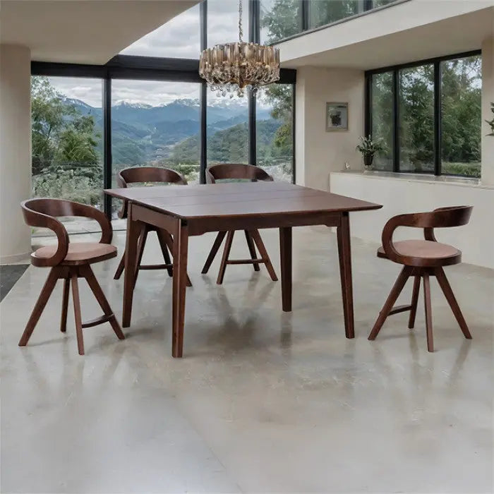 Halvar 5-Piece Counter-Height Dining Set – Rich Walnut Denmark Home