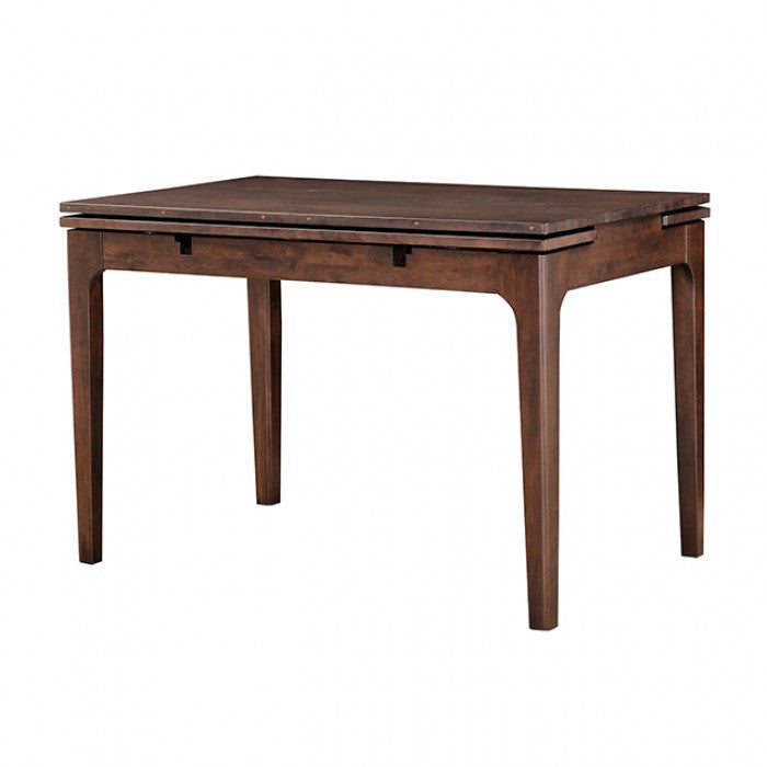 Selvik Counter-Height Dining Table – Rich Walnut Solid Wood with Extension Leaf
