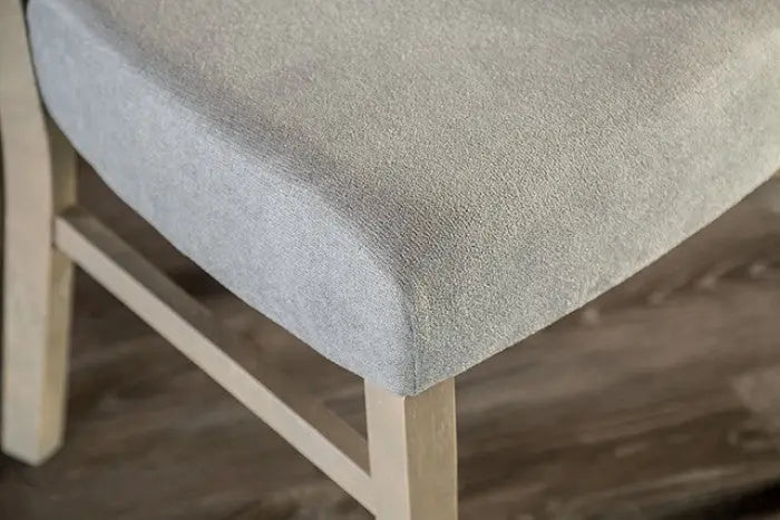 Halden Dining Side Chair – Gray Upholstery with Contoured Wood Back Denmark Home