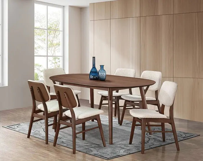 Noll Dining Table – Walnut Top with Angled Leg Chairs Denmark Home