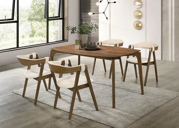 Soren Dining Table – Walnut Top with Curved Panel Back Chairs Denmark Home