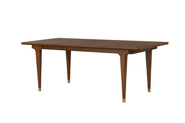 Riven 7-Piece Dining Table Set – Walnut with Gold-Capped Legs Denmark Home