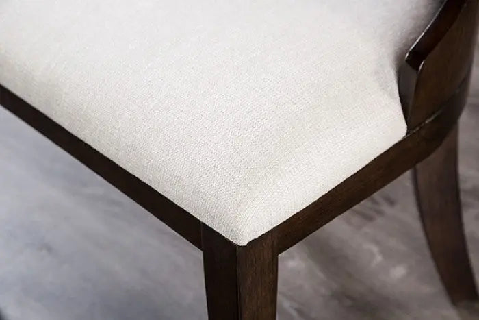 Halvar Dining Side Chair – Dark Walnut with Off-White Upholstery (Set of 2) Denmark Home