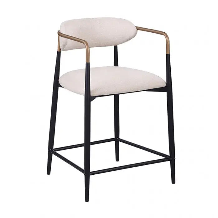 Duvall Counter Height Arm Chair – Black & White with Gold Accent Denmark Home