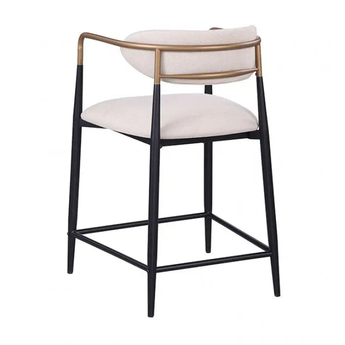 Duvall Counter Height Arm Chair – Black & White with Gold Accent Denmark Home