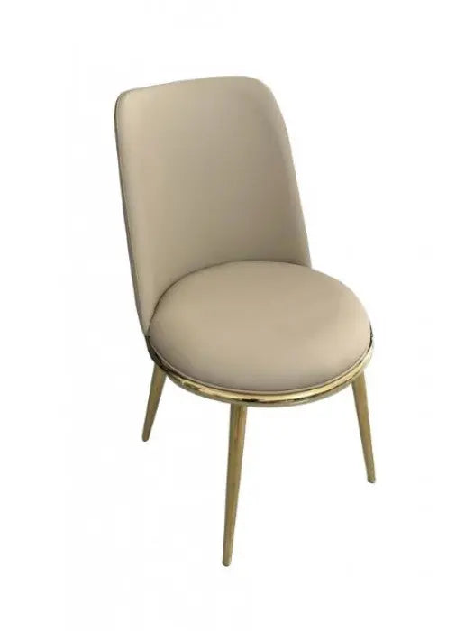 Verna Dining Side Chair – Gold & Taupe Upholstery Denmark Home