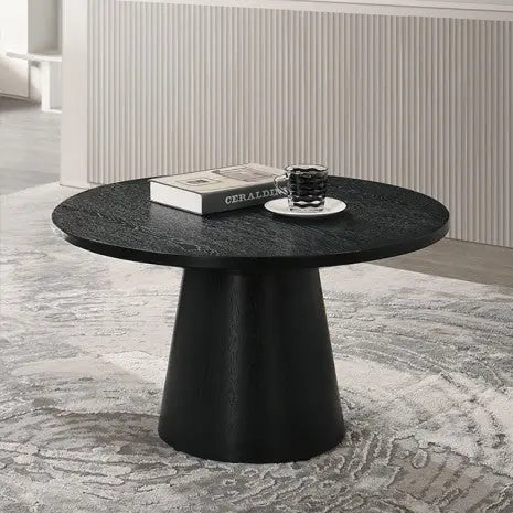 Tervik Cocktail Table – Black Oak with Cone-Shaped Pedestal Base Denmark Home