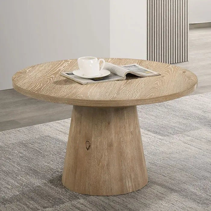 Tervik Cocktail Table – Natural Oak with Cone-Shaped Pedestal Base Denmark Home