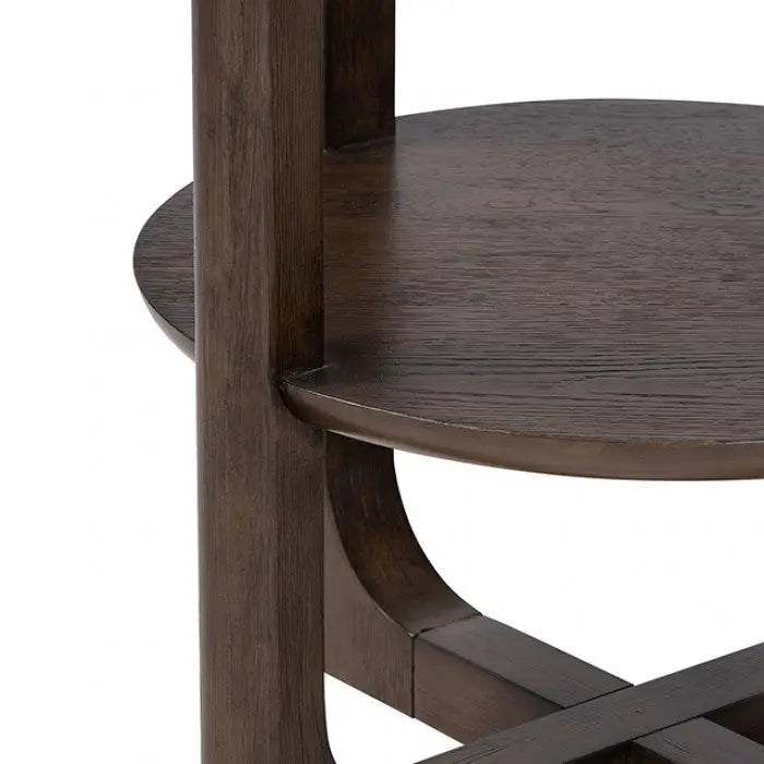 Alessandre End Table – Dark Walnut with Quartz Stone Top Denmark Home