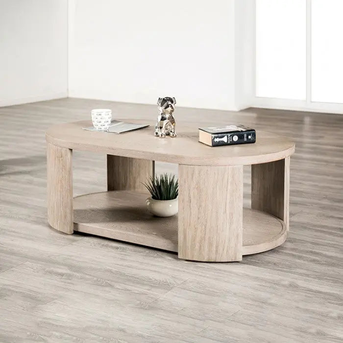 Branik Oval Cocktail Table – Oak with Casters Denmark Home