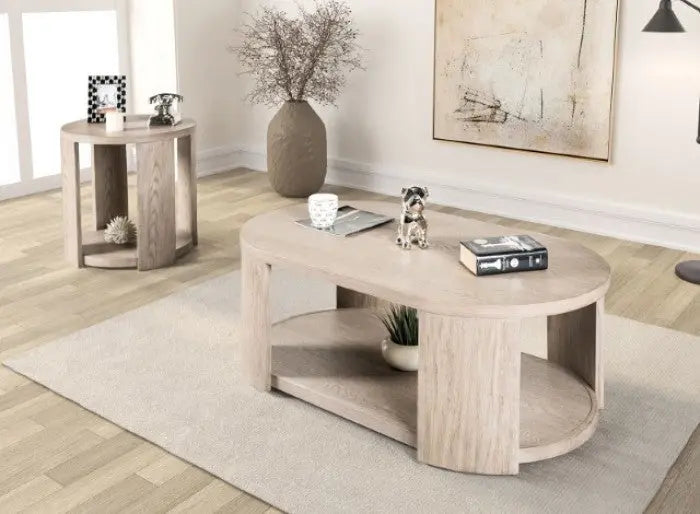 Branik Oval Cocktail Table – Oak with Casters Denmark Home