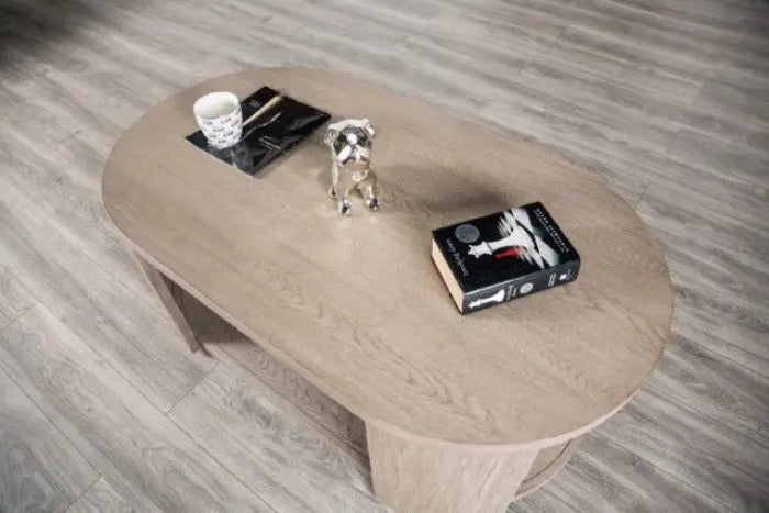 Branik Oval Cocktail Table – Oak with Casters Denmark Home