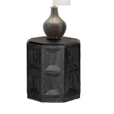Axis End Table – Black with Ornamental Sunken Panels Denmark Home