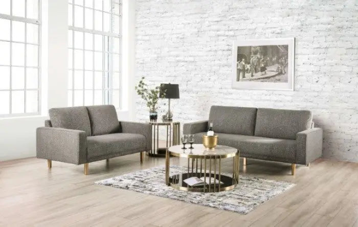 Solvalla Sofa – Charcoal grey Bouclé with Bench Seat & Track Arms Denmark Home
