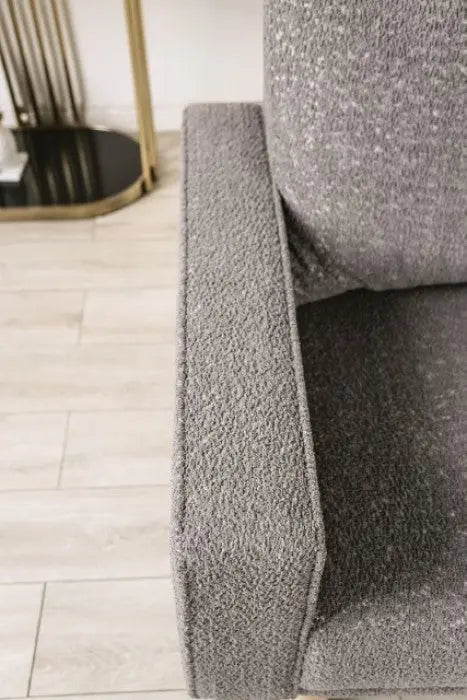 Solvalla Sofa – Charcoal grey Bouclé with Bench Seat & Track Arms Denmark Home