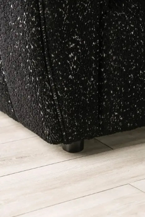 Marcellus Loveseat – Black Bouclé with Vertical Channel Tufting Denmark Home