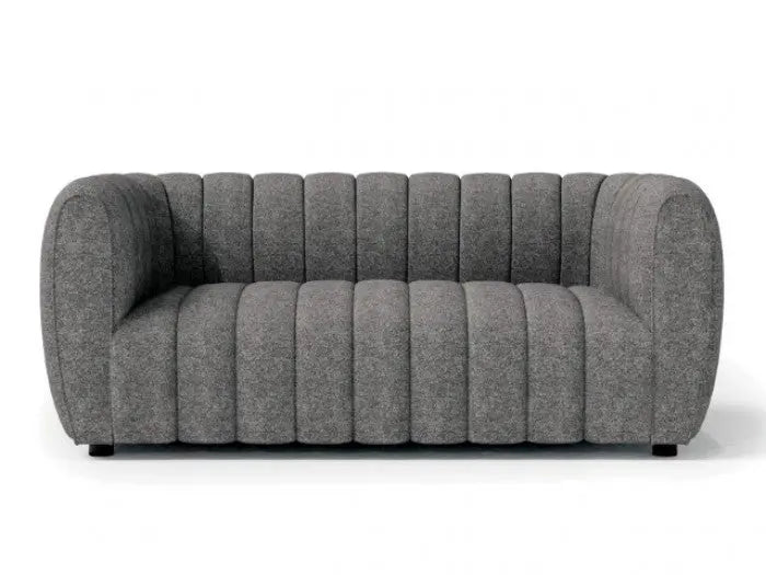Marcellus Loveseat – Charcoal grey Bouclé with Vertical Channel Tufting Denmark Home
