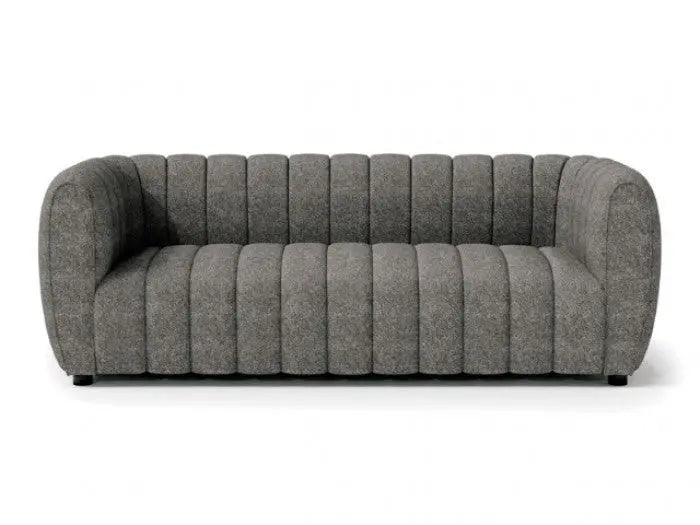 Marcellus Sofa – Charcoal Gray Channel-Tufted Bouclé Denmark Home