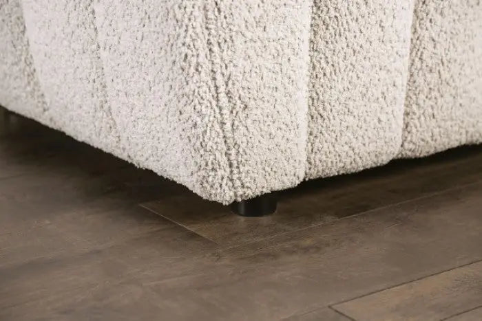 Marcellus Loveseat – Off-White Bouclé with Vertical Channel Tufting Denmark Home
