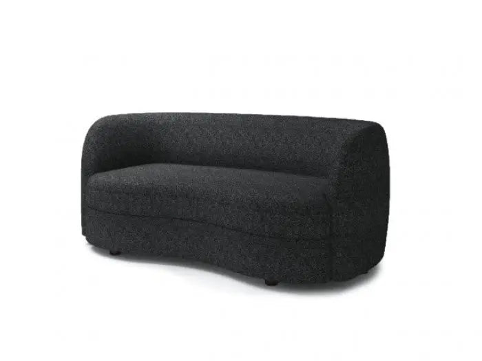 Slate Loveseat – Black Bouclé Kidney Silhouette Denmark Home