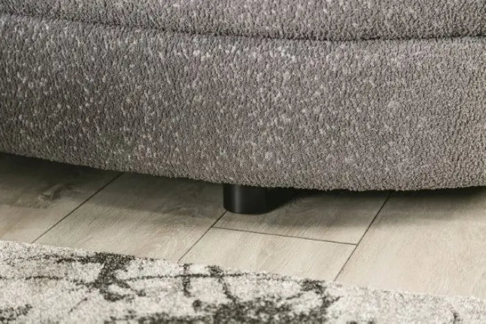 Slate Loveseat – Charcoal Gray Bouclé Kidney Silhouette Denmark Home