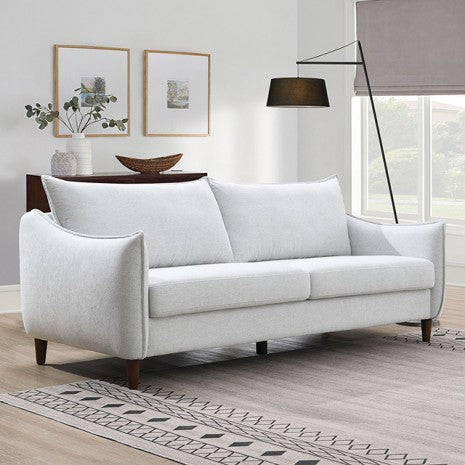Elinor Sofa – Light Gray Chenille with Slim Slope Arms