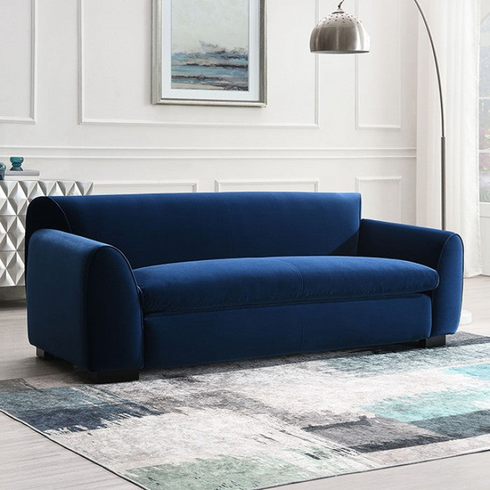 Ayla Sofa – Royal Blue Velvet Bench Seating