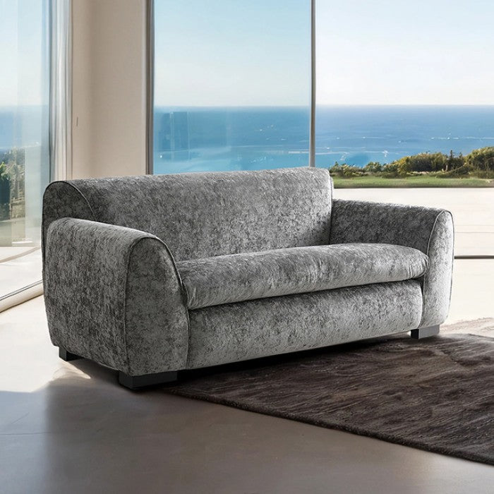 Ayla Loveseat – Light Gray Chenille Bench Seating