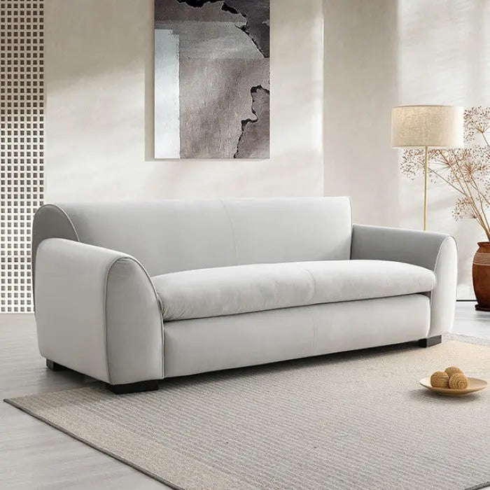 Ayla Sofa – Light Gray Velvet with Bench Seat Denmark Home