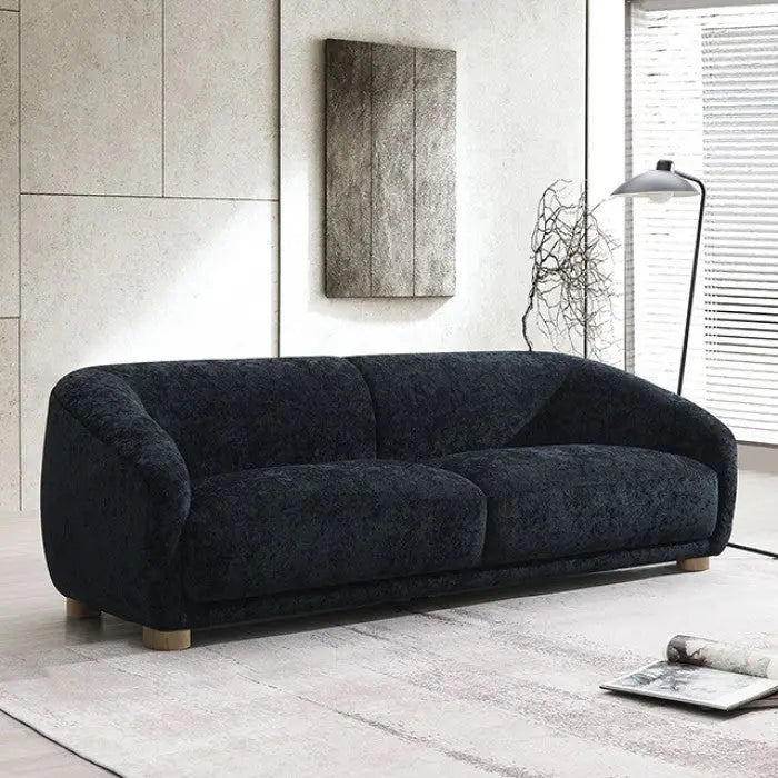 Arcen Sofa – Black Chenille with Sloped Arms Denmark Home