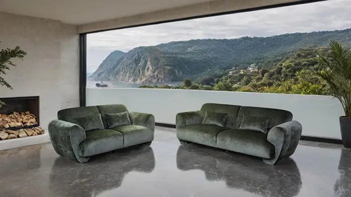Kestrel Sofa – Olive Green Chenille with Tight Back and Seat Denmark Home
