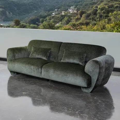 Kestrel Sofa – Olive Green Chenille with Tight Back and Seat Denmark Home