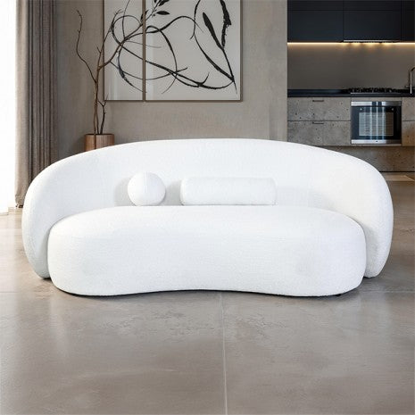 Plane Sofa – White Chenille Floating Design